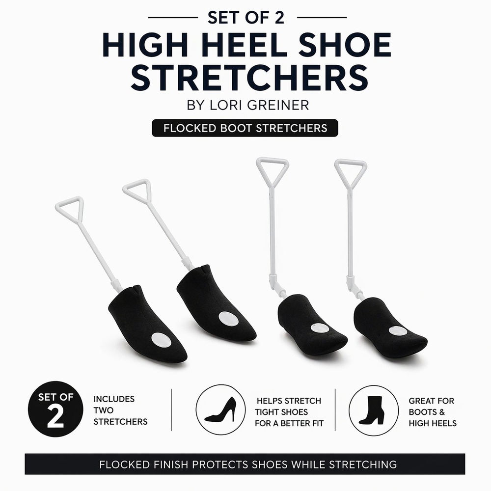 Lori Greiner High Heel Shoe Stretchers Set of 2 Black Flocked Boot‎ Stretchers